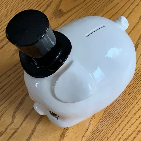 The Harvey Knox Kingdom Vintage Ceramic Piggy Bank With Top Hat - Picture 2 of 8